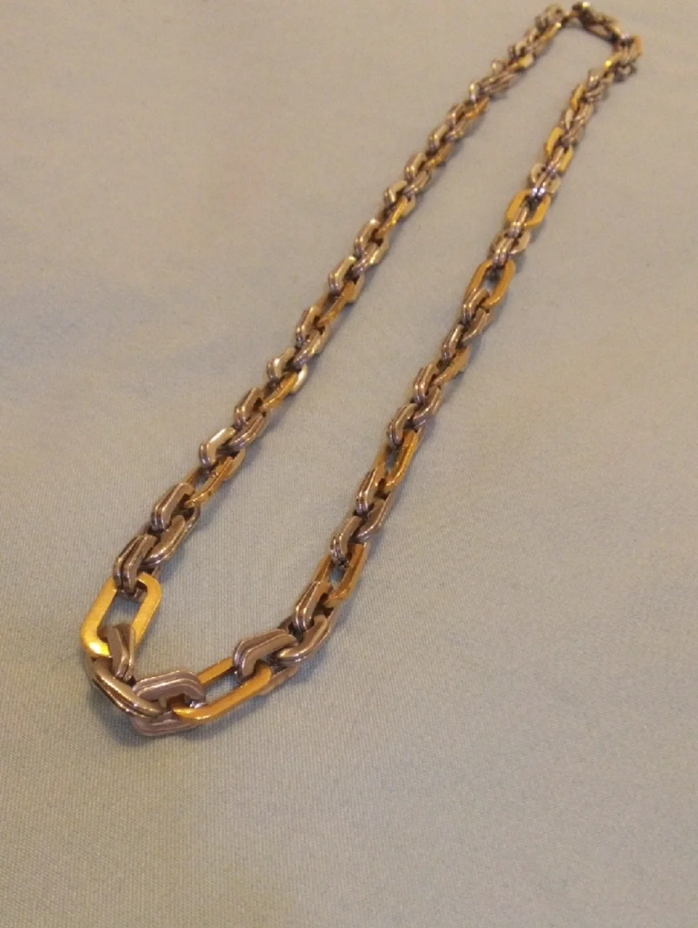 Two-Tone Chain Link Necklace - Gold & Silver